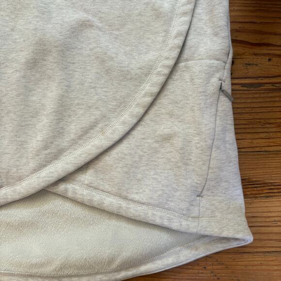 Athleta light gray asymmetrical zipper mock neck crisscross sweater SIZE S - Picture 2 of 6